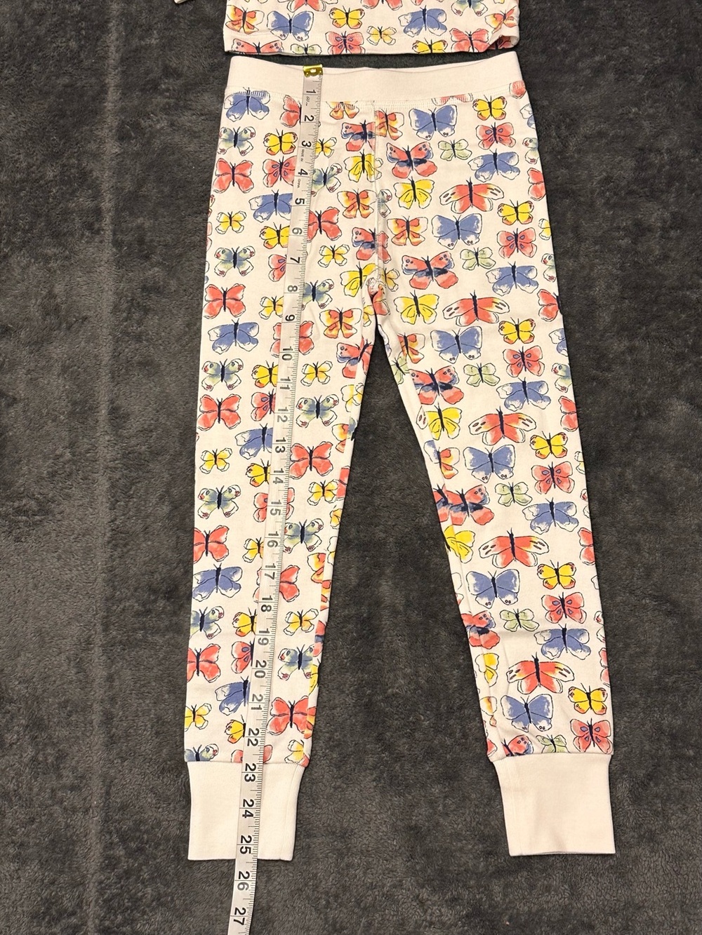 🆕 J. Crew White Butterfly Print Kids Cotton Pajama Set - Picture 7 of 10